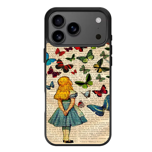 Alice In Wonderland Book Butterflies iPhone 17 Pro Max Case