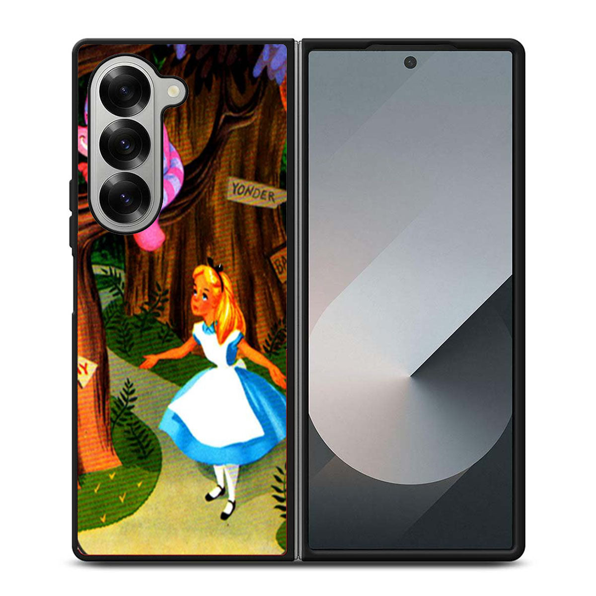 Alice in Wonderland Cheshire Cat Two Samsung Z Fold 6 Case