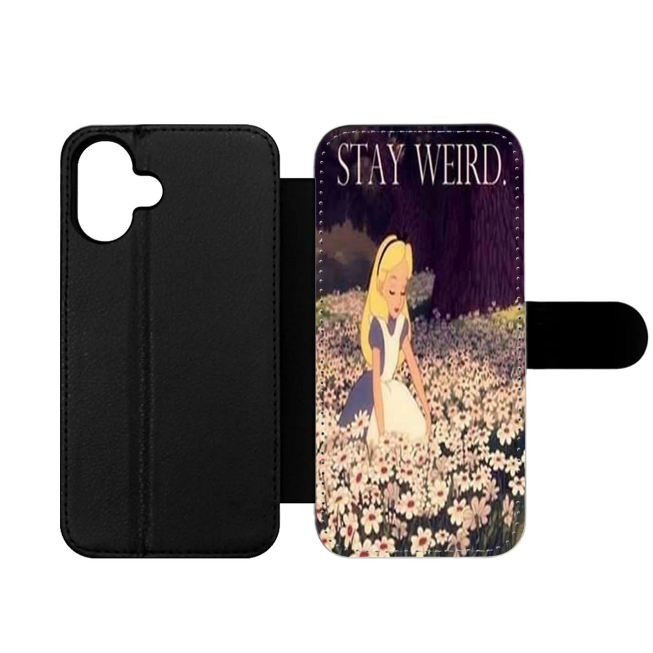 Alice in Wonderland Stay Weird Wallet iPhone Case