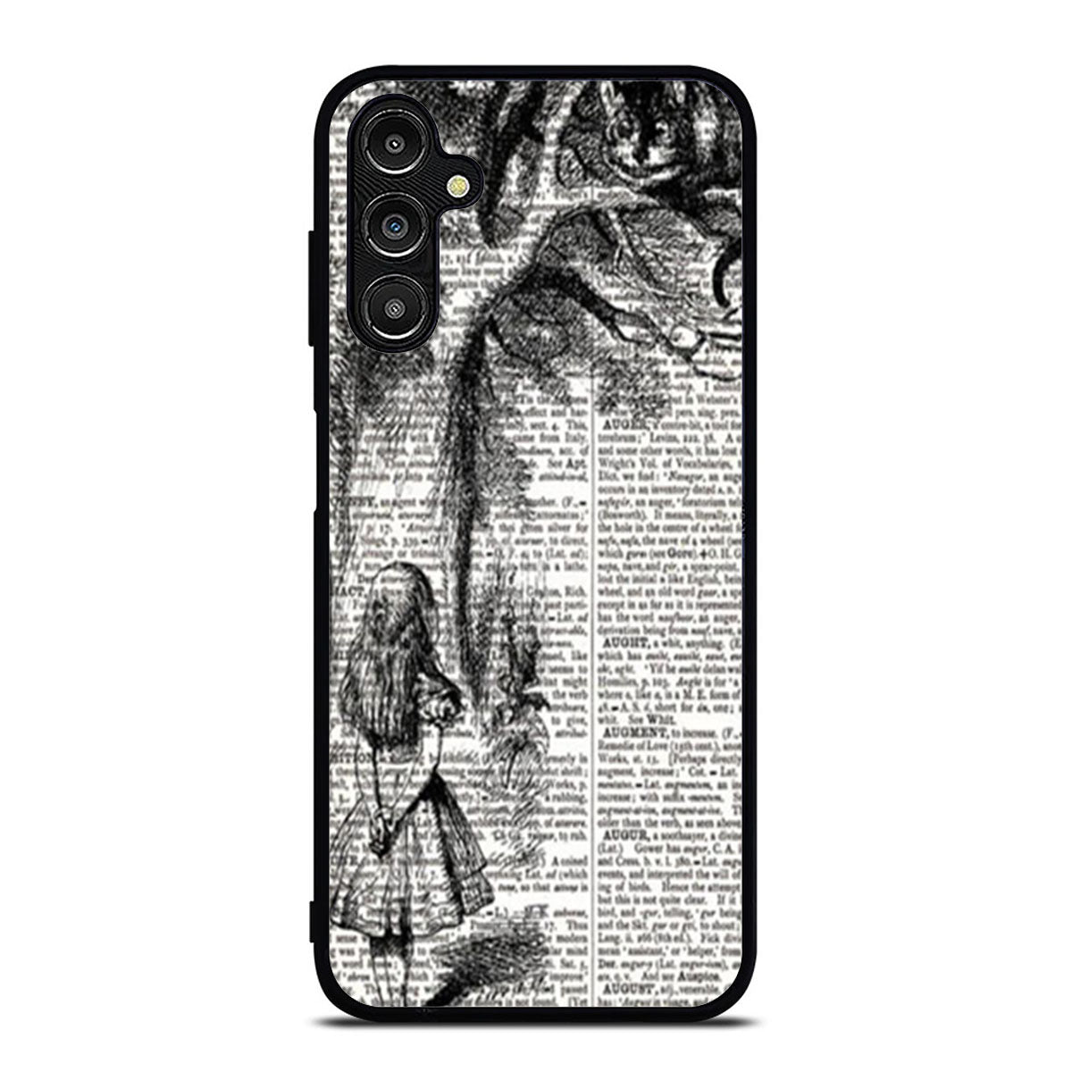Alice with the Cheshire Cat Art Print on Dictionary Samsung A16 Case
