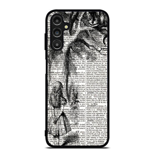 Alice with the Cheshire Cat Art Print on Dictionary Samsung A16 Case