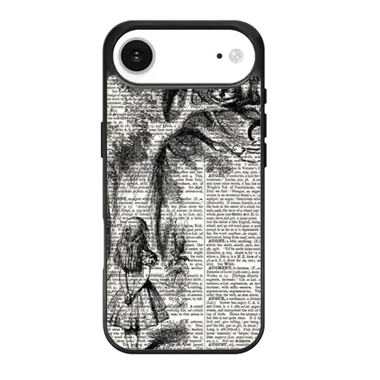 Alice with the Cheshire Cat Art Print on Dictionary iPhone Air Case