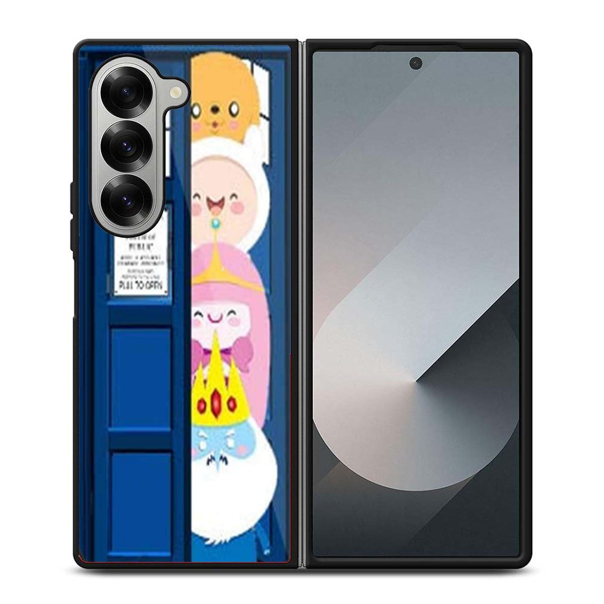 All Character Adventure Time in Tardis Dr Who Samsung Z Fold 6 Case