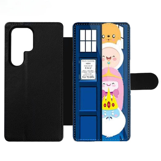All Character Adventure Time in Tardis Dr Who Wallet Samsung Case