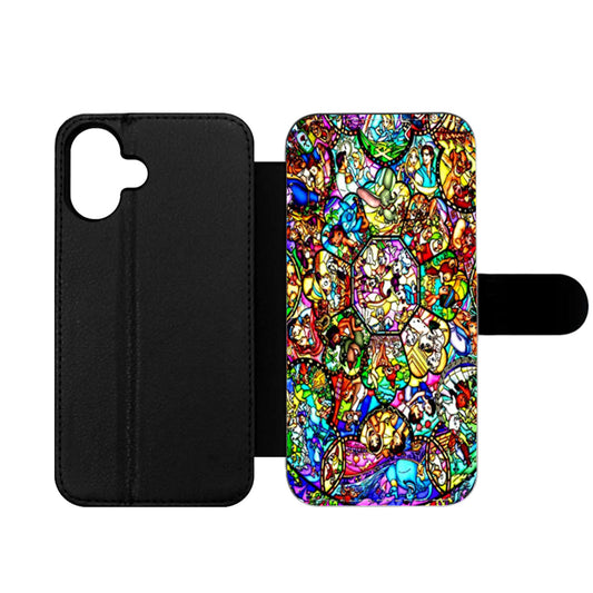 All Characters Disney Stained Glass Wallet iPhone Case