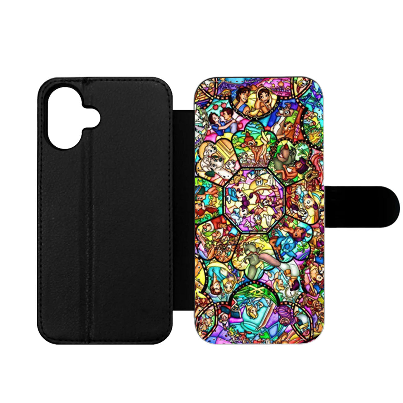 All Disney Heroes Stained Glass Wallet iPhone Case