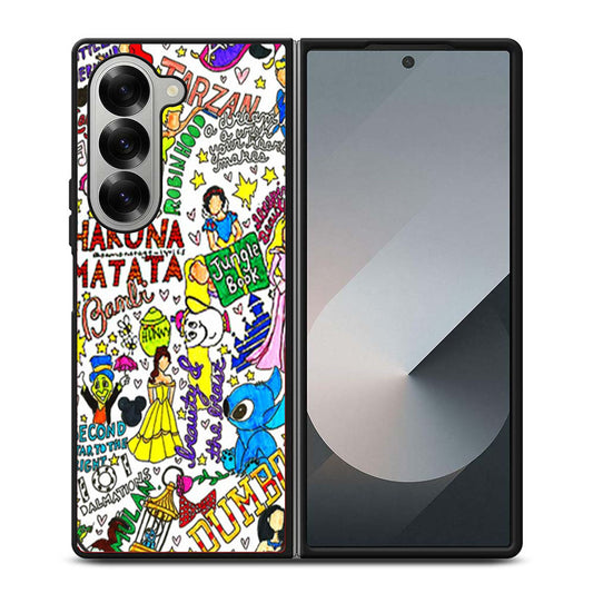 All Disney Princesses Collage Samsung Z Fold 6 Case