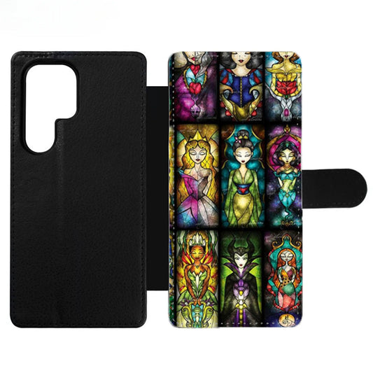All Princess Disney Stained Glass Wallet Samsung Case