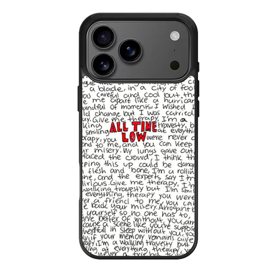 All Time Low Lyric iPhone 17 Pro Max Case