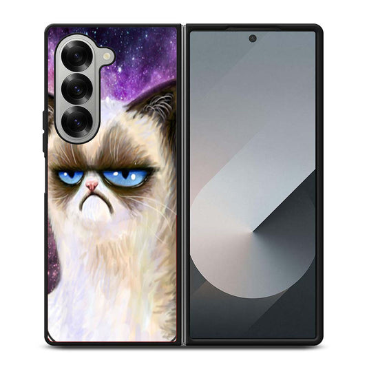 Angry Cat Grumpy Nebula Samsung Z Fold 6 Case