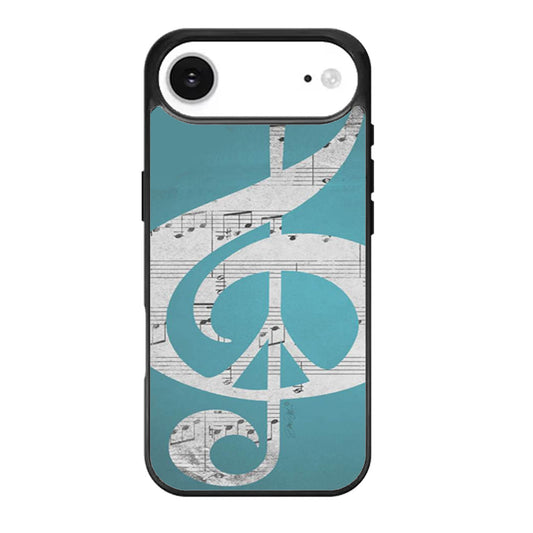 Aqua Music Notes Aqua Blue Turquoise iPhone Air Case