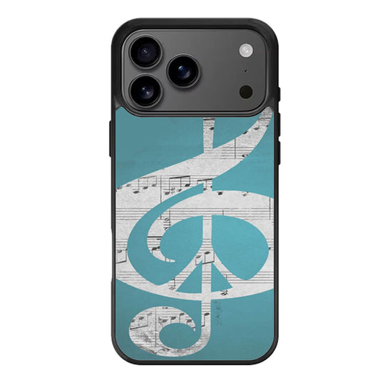 Aqua Music Notes Aqua Blue Turquoise iPhone 17 Pro Max Case
