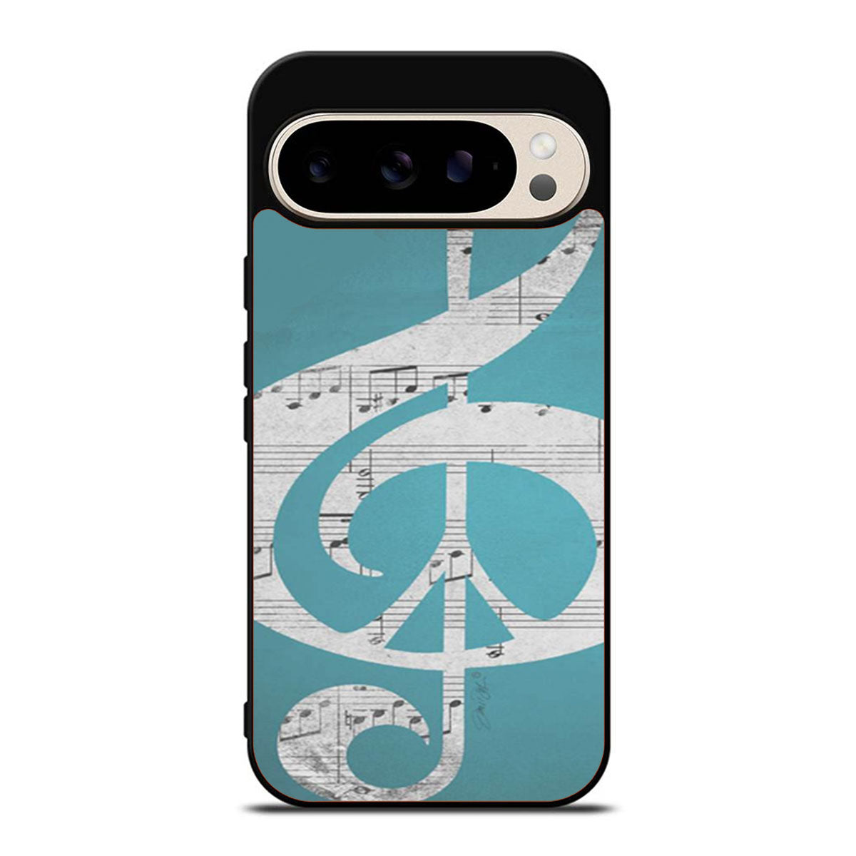 Aqua Music Notes Aqua Blue Turquoise Google Pixel 9 Pro Case