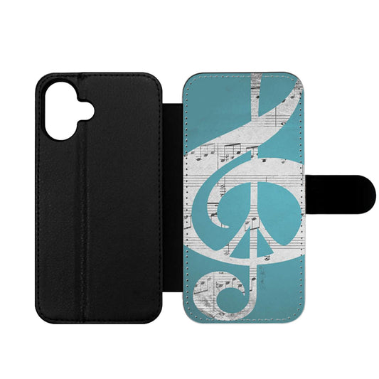 Aqua Music Notes Aqua Blue Turquoise Wallet iPhone Case