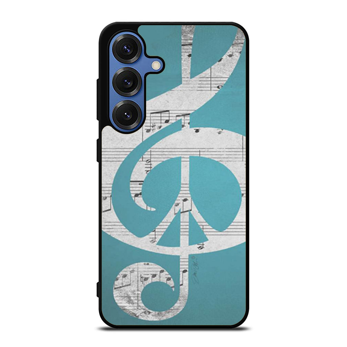 Aqua Music Notes Aqua Blue Turquoise Samsung S25 Ultra Case
