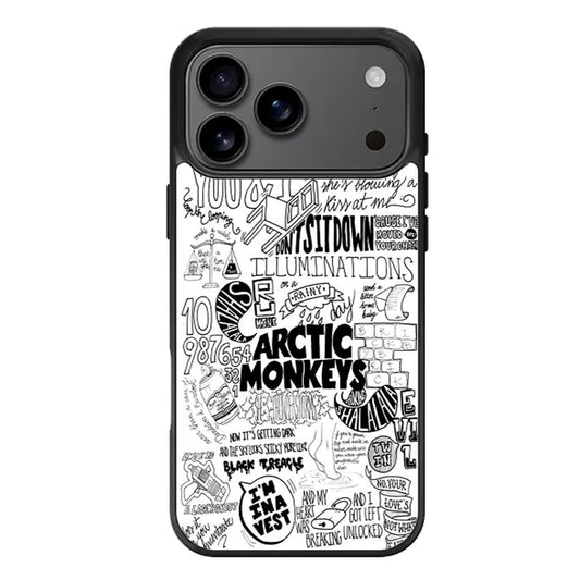 Arctic Monkeys typography illustration iPhone 17 Pro Max Case