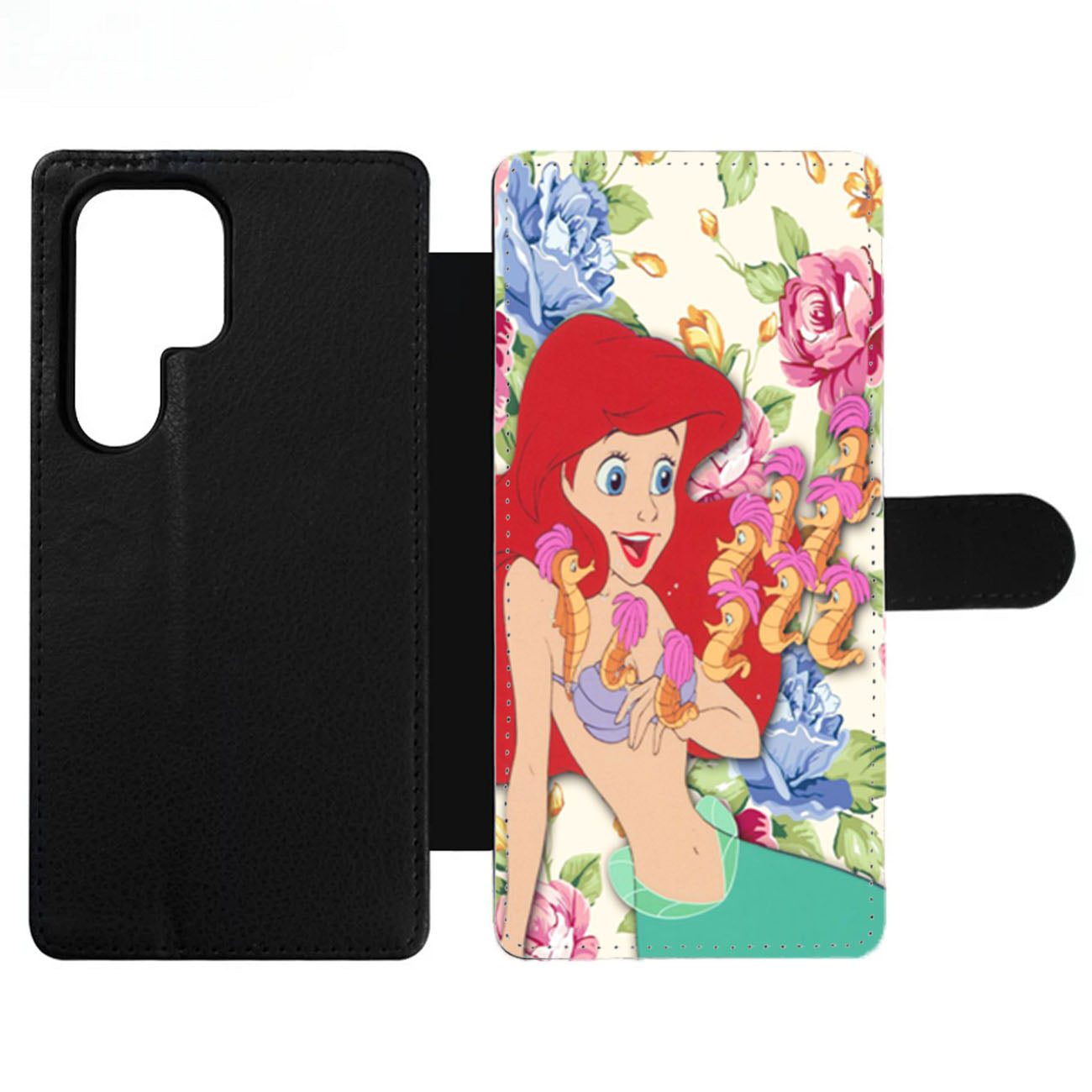 Ariel Little Mermaid Floral Disney Wallet Samsung Case