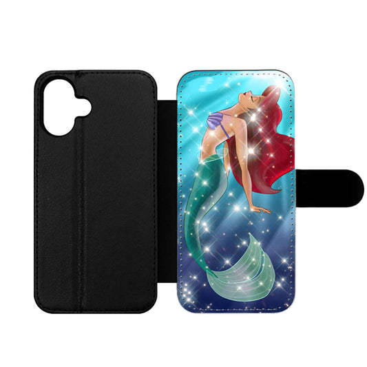 Ariel Little Mermaid Galaxy Wallet iPhone Case