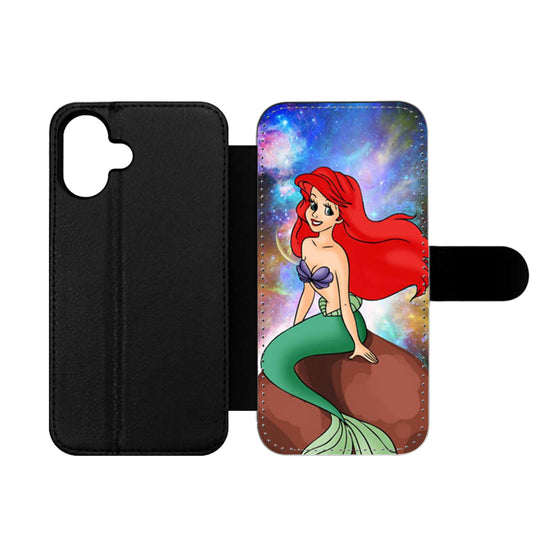 Ariel Little Mermaid In Galaxy Space Wallet iPhone Case