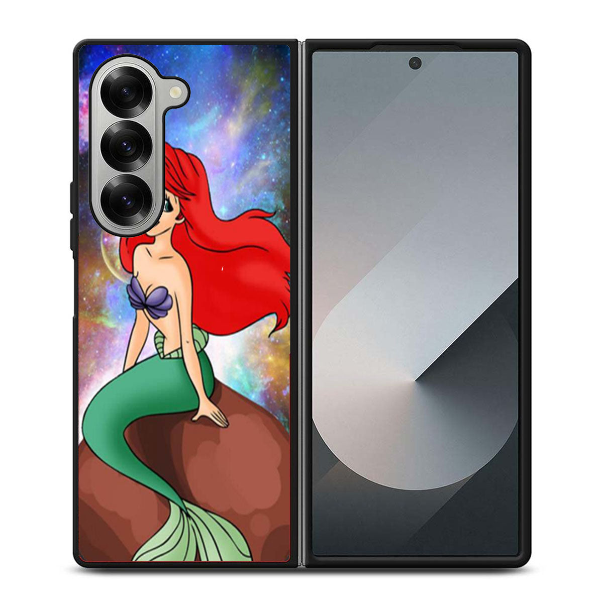 Ariel Little Mermaid In Galaxy Space Samsung Z Fold 6 Case