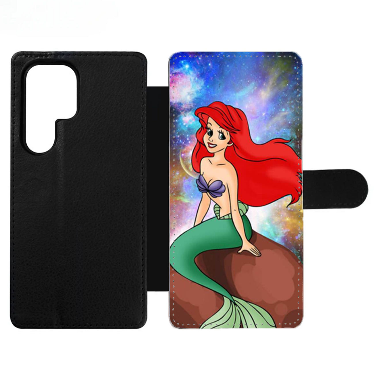 Ariel Little Mermaid In Galaxy Space Wallet Samsung Case
