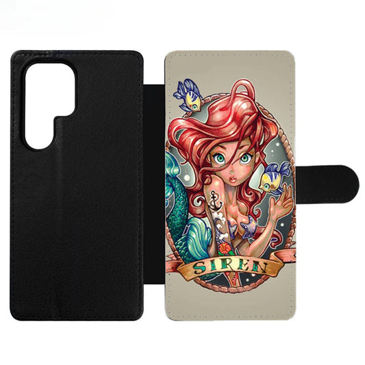 Ariel Little Mermaid Tattoo Wallet Samsung Case