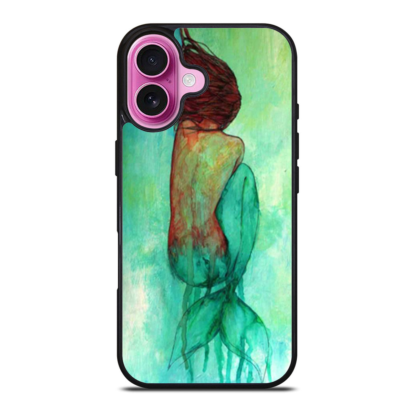 Ariel Little Mermaid Watercolor Paint Art iPhone Case Cover