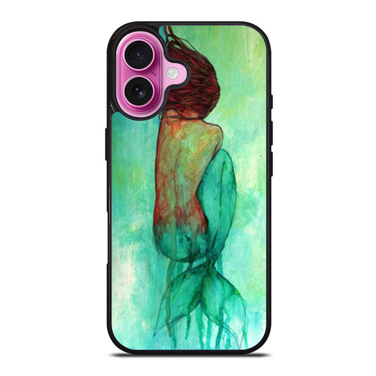 Ariel Little Mermaid Watercolor Paint Art iPhone Case Cover