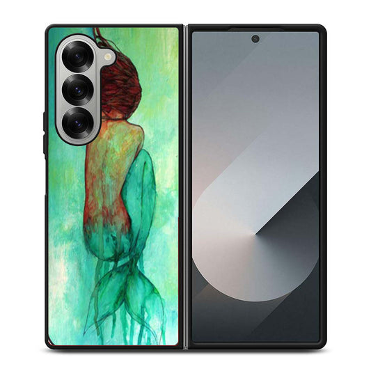 Ariel Little Mermaid Watercolor Paint Art Samsung Z Fold 6 Case