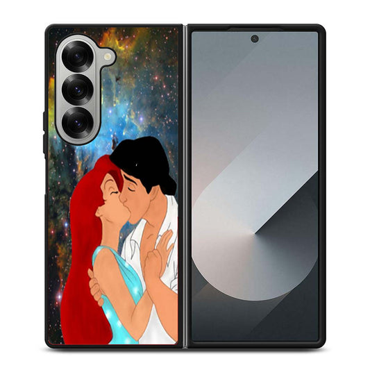 Ariel and Eric Kissing On The Space Samsung Z Fold 6 Case