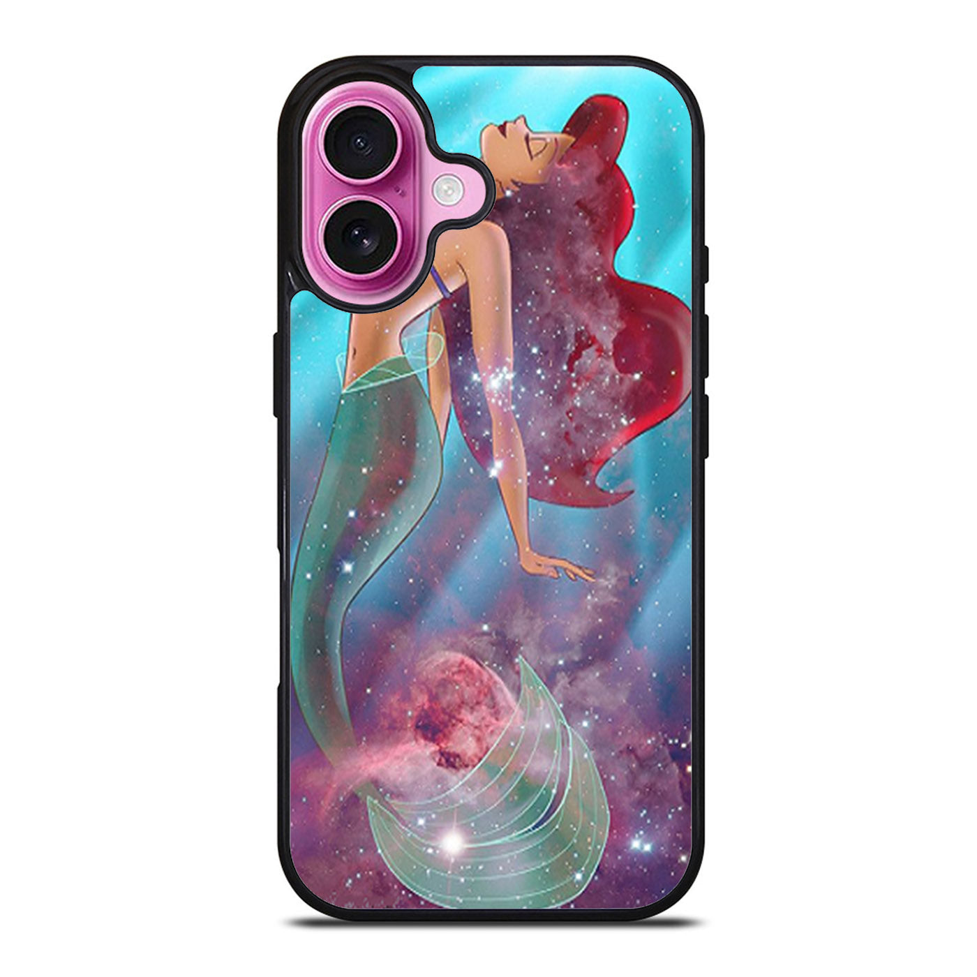 Ariel the Little Mermaid on Galaxy Nebula iPhone Case Cover