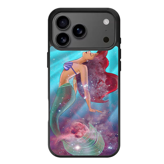 Ariel the Little Mermaid on Galaxy Nebula iPhone 17 Pro Max Case