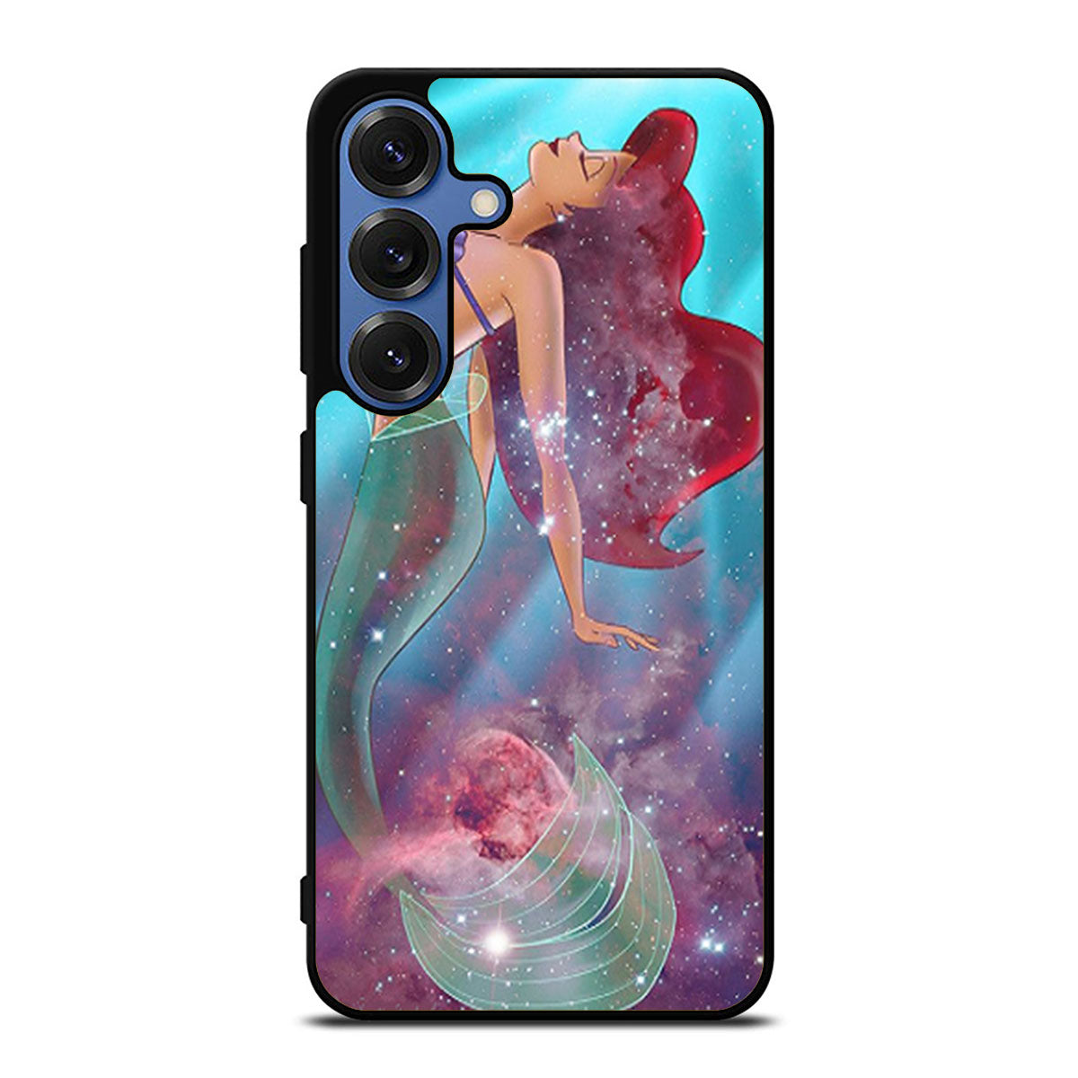 Ariel the Little Mermaid on Galaxy Nebula Samsung S25 Ultra Case