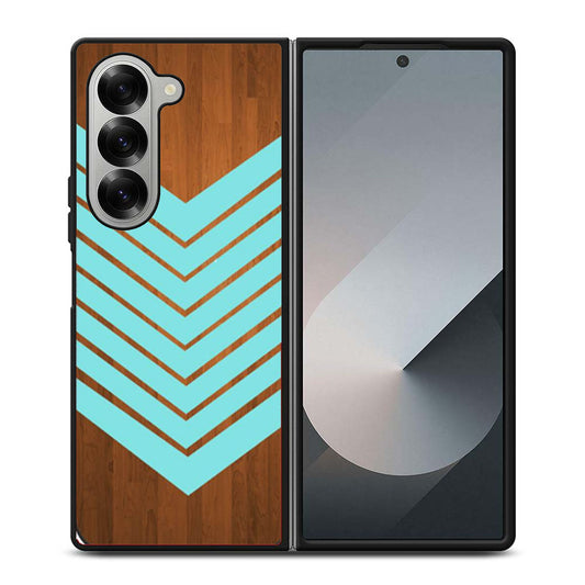 Arrow Blue Teal Wood Samsung Z Fold 6 Case