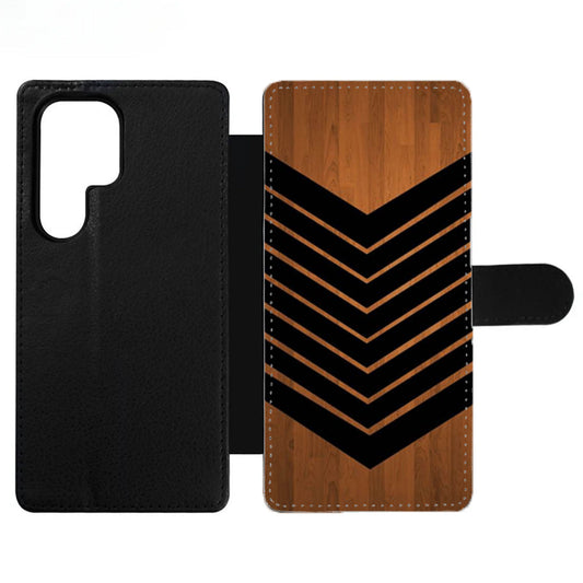 Arrow Teal Wood Black Wallet Samsung Case