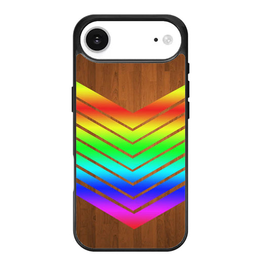 Arrow Teal Wood Rainbow iPhone Air Case