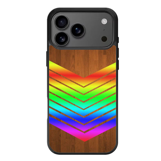 Arrow Teal Wood Rainbow iPhone 17 Pro Max Case