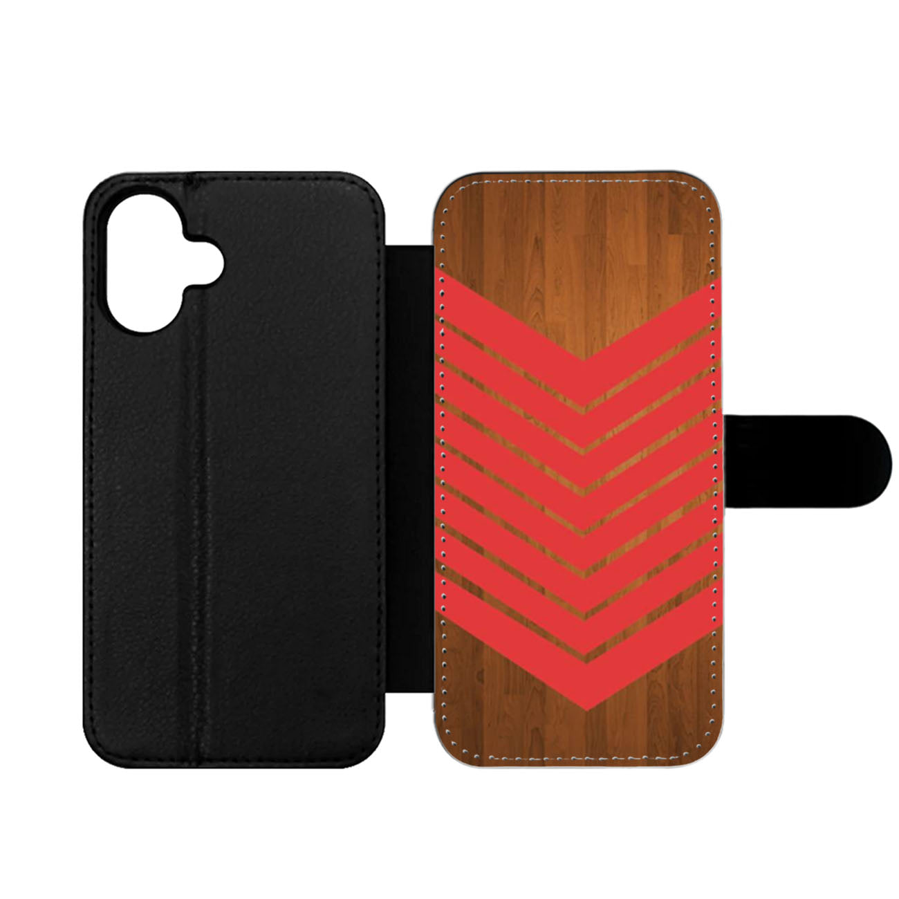 Arrow Teal Wood Red Wallet iPhone Case
