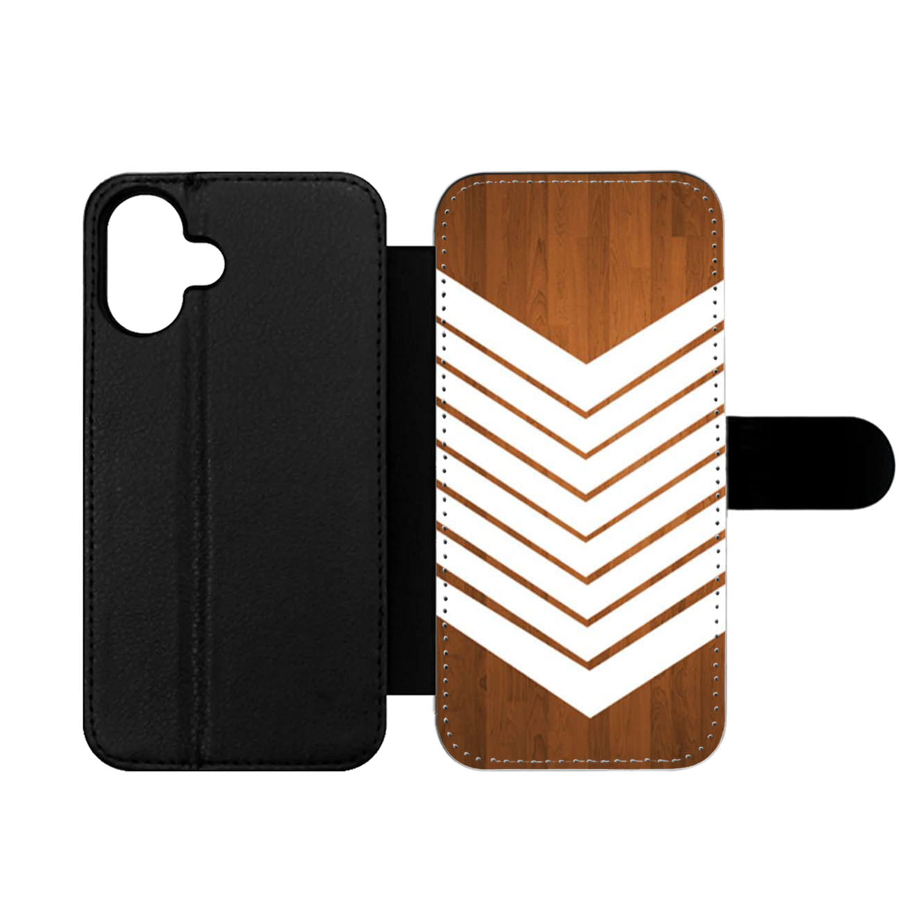 Arrow Teal Wood White Wallet iPhone Case