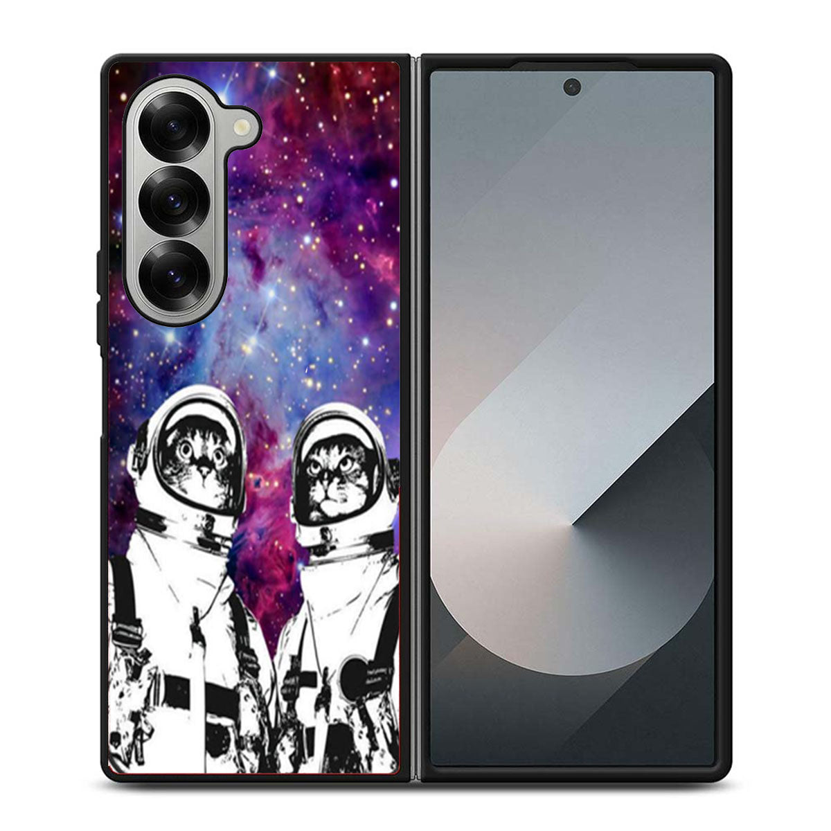 Astronaut Cat Galaxy Space Nebula Samsung Z Fold 6 Case