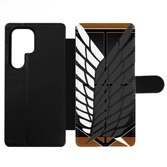 Attack On Titan Logo Carbon Custom Wallet Samsung Case