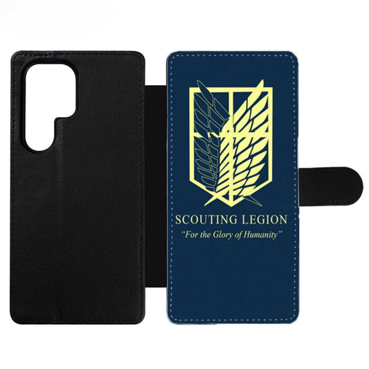 Attack on Titan Scouting Legion Blue Wallet Samsung Case