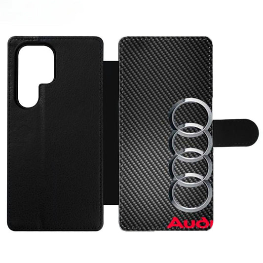 Audi Carbon Fiber Look Wallet Samsung Case