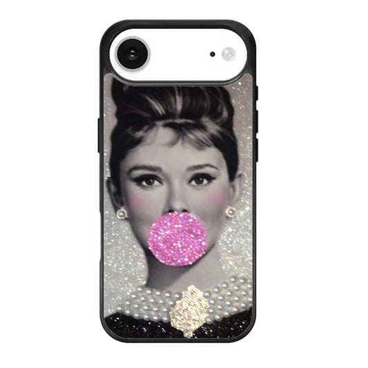 Audrey Hepburn Bubblegum Faux Glitter iPhone Air Case