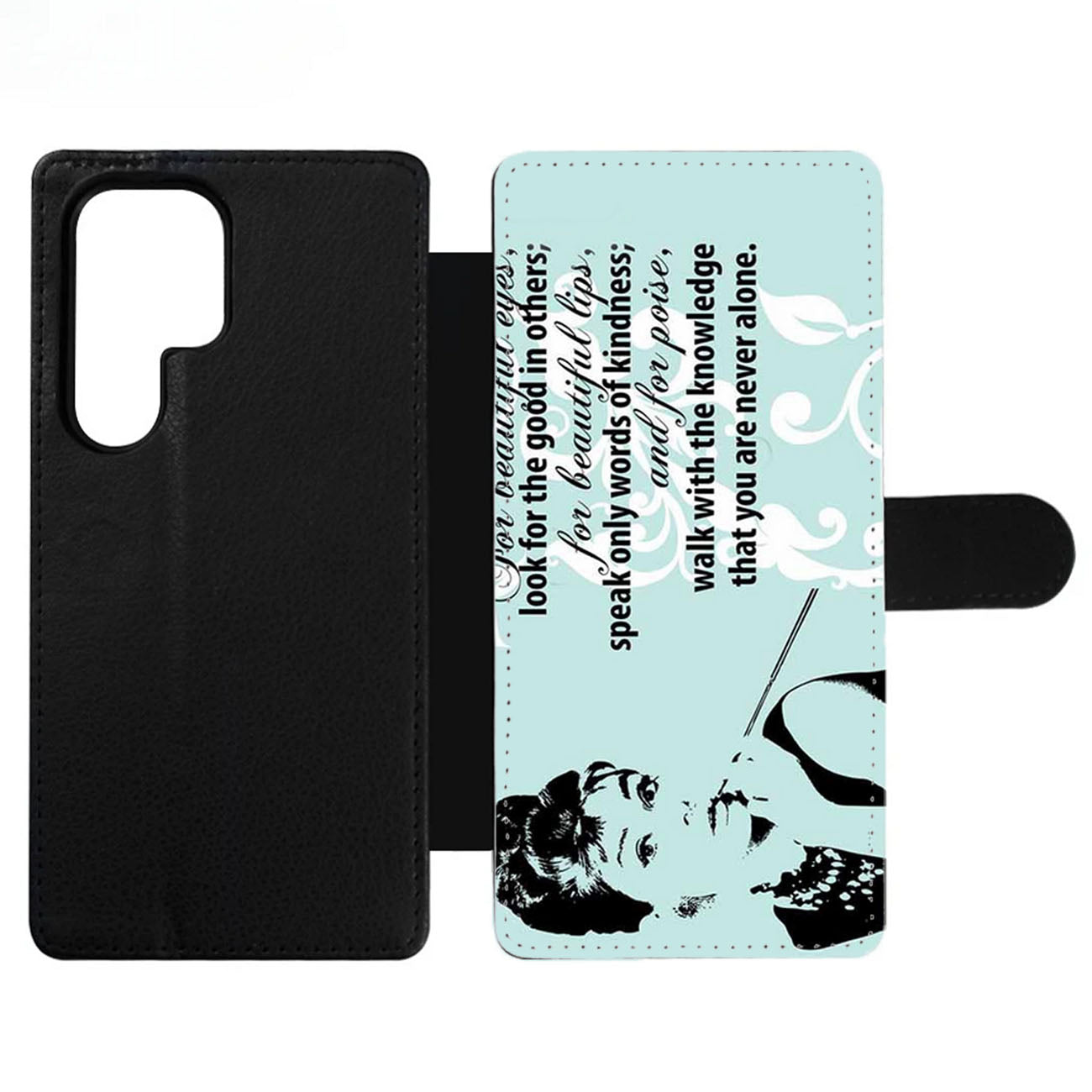 Audrey Hepburn Quoter Beautiful Eyes Wallet Samsung Case