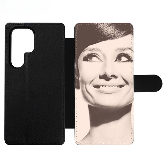 Audrey Hepburn Smile Wallet Samsung Case