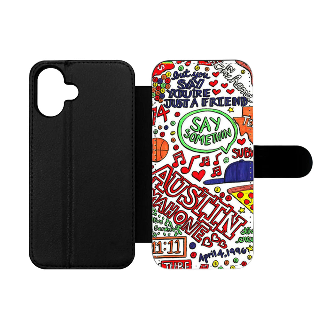 Austin Mahone Collage Art Wallet iPhone Case