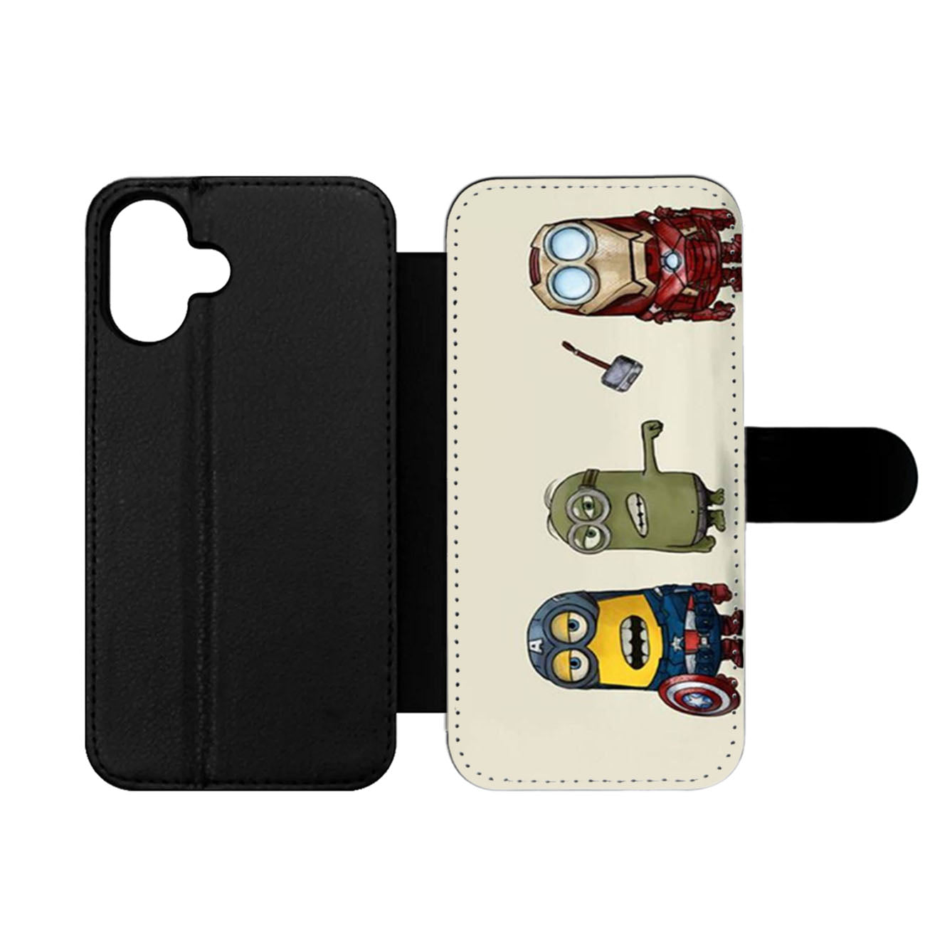 Avengers Minions Cartoon Wallet iPhone Case