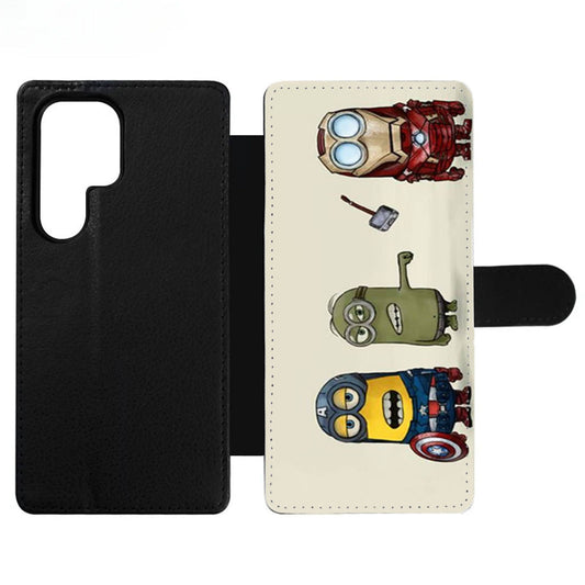 Avengers Minions Cartoon Wallet Samsung Case
