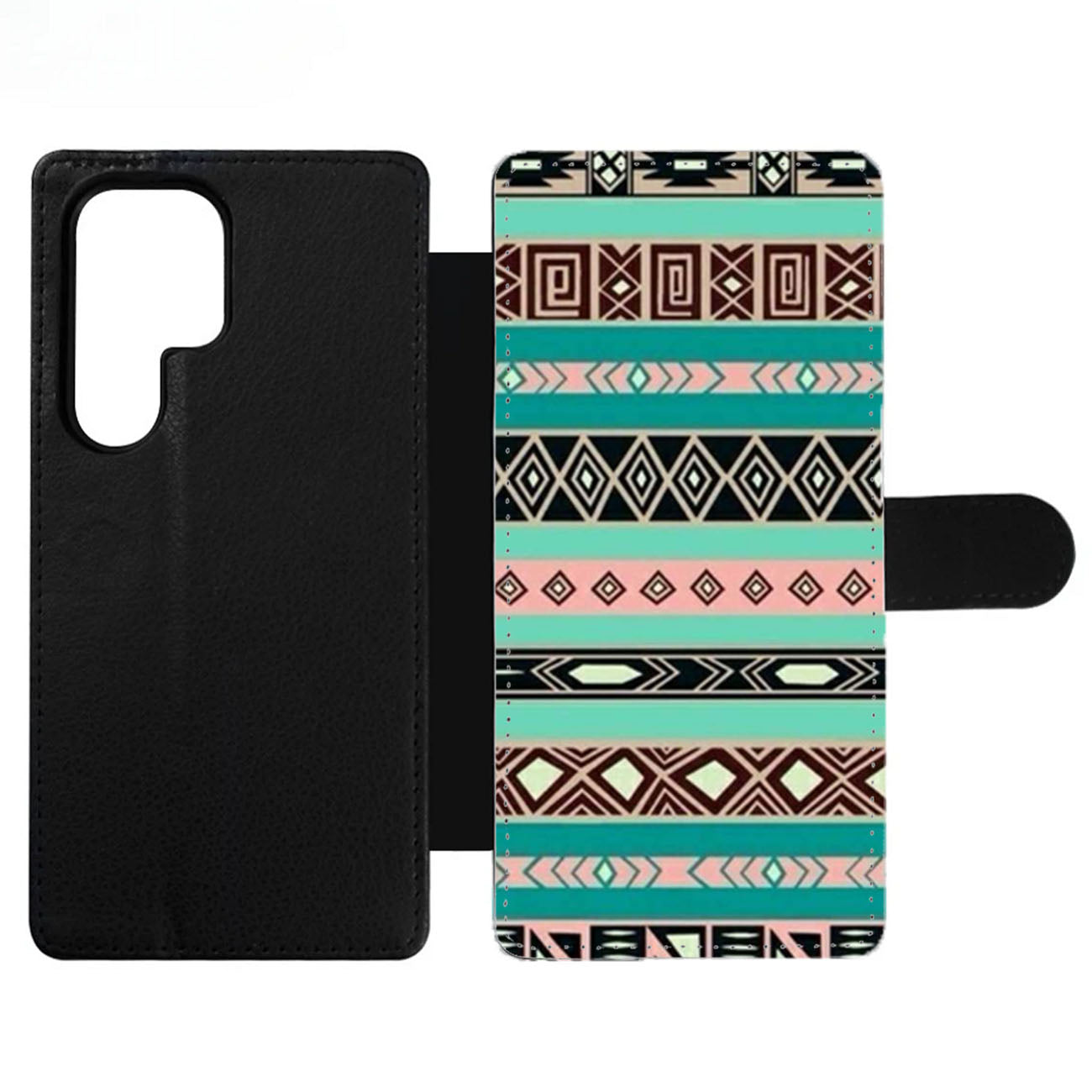 Aztec Blue Tribal Pattern Wallet Samsung Case